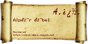 Alpár Ábel névjegykártya