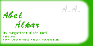 abel alpar business card