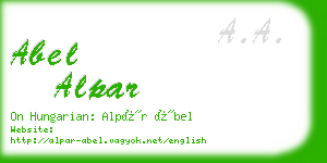 abel alpar business card